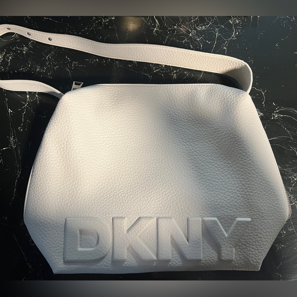 DKNY Faux Leather White Handbag
